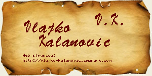 Vlajko Kalanović vizit kartica